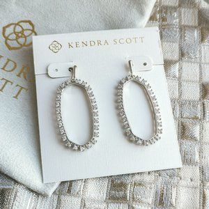 Kendra Scott Elle frame Crystal Earrings Silver